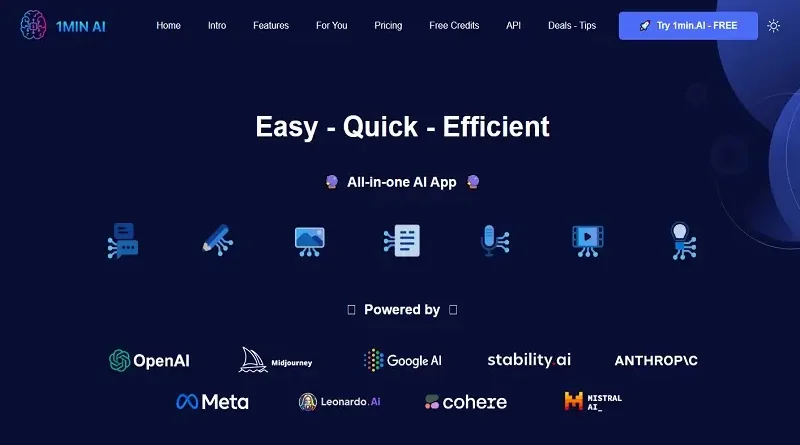 1min.AI: Все инструменты для создания контента в одном месте