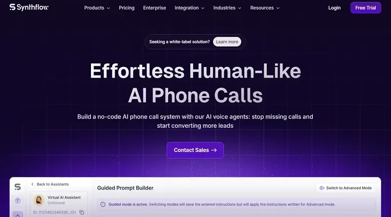 Synthflow AI: Человекоподобный ассистент с искусственным интеллектом