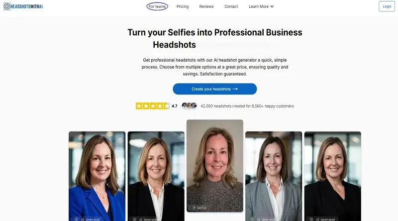 HeadshotsWithAI.com: Превратите ваши селфи в профессиональные снимки головы